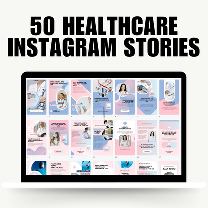 HEALTH | 50 Healthcare Instagram Story Template | Social Media Content