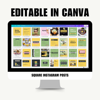 HEALTH & WELLNESS | SOCIAL MEDIA | FITNESS/FOOD INSTAGRAM CREATOR POSTS | Canva Template