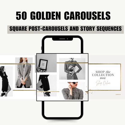 SOCIAL MEDIA | GOLDEN CAROUSELS & STORIES | Canva Template