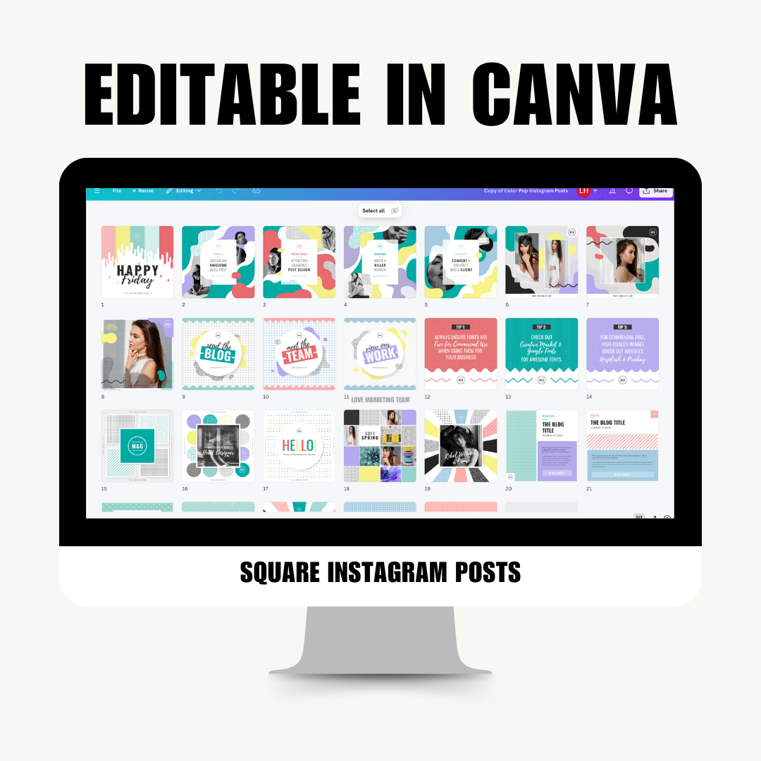 SOCIAL MEDIA | COLOR POP PACK | Canva Template