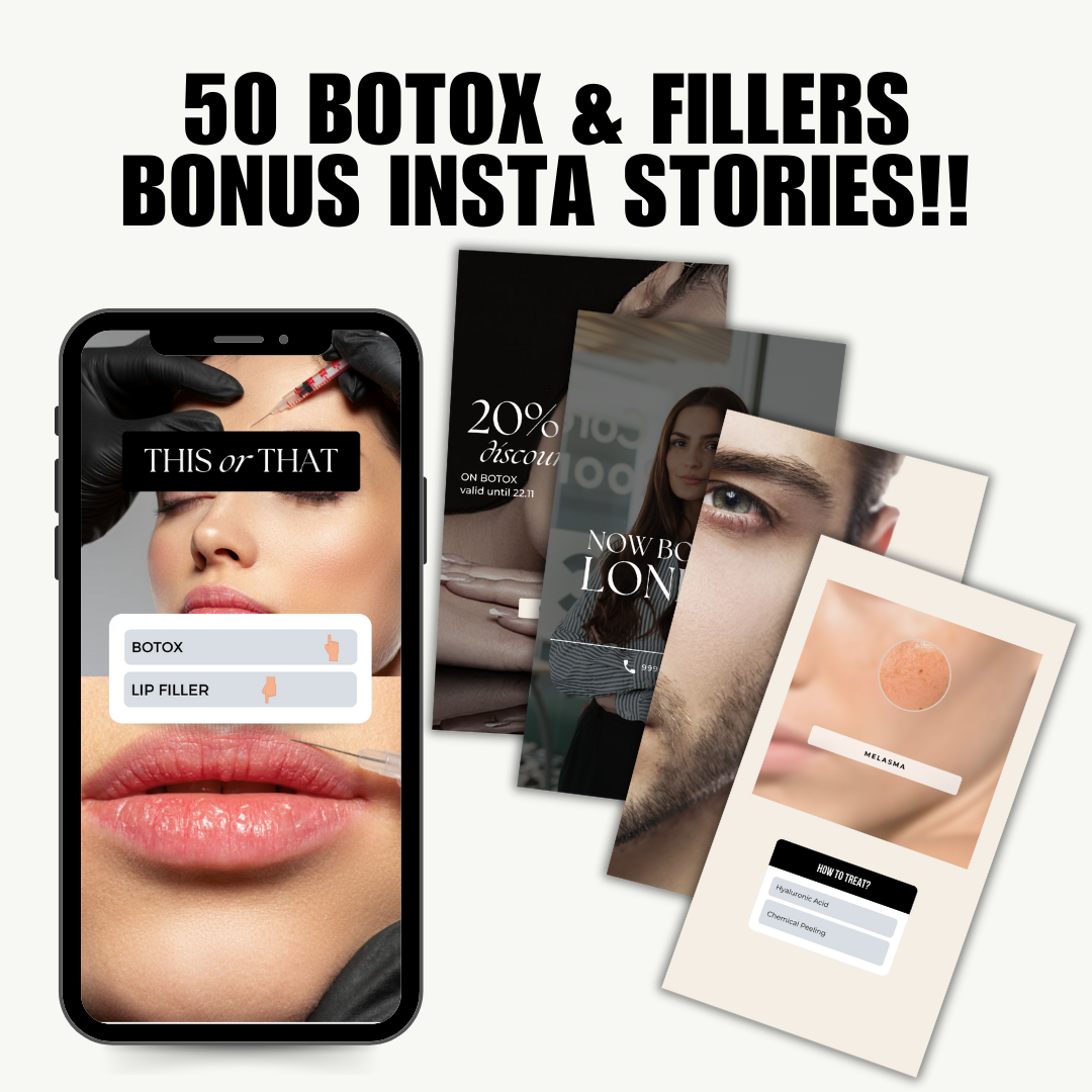 BEAUTY | SOCIAL MEDIA | 100 BOTOX & FILLERS POSTS | Canva Template