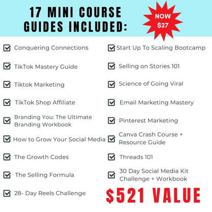 17 for ONLY $27 | Mini Course Guides | Build Your Biz Bundle
