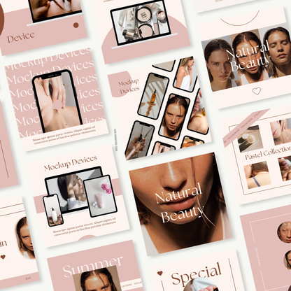 BEAUTY | 150 SOCIAL MEDIA SQUARE INSTAGRAM POSTS | Canva Template