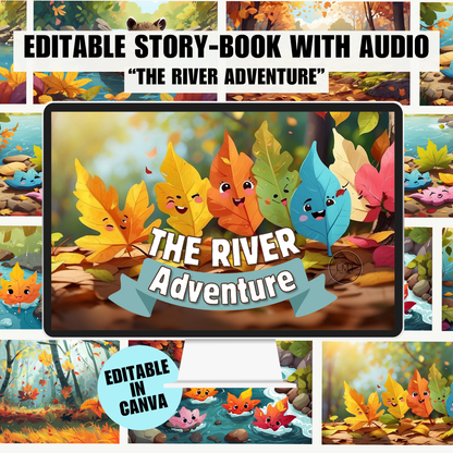 KIDS | "The River Adventure" | Editable Story-book with Audio | Editable in Canva