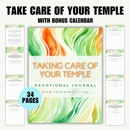 FAITH | Taking Care of Your Temple Journal | Faith-Based Wellness Journal | 34 pages