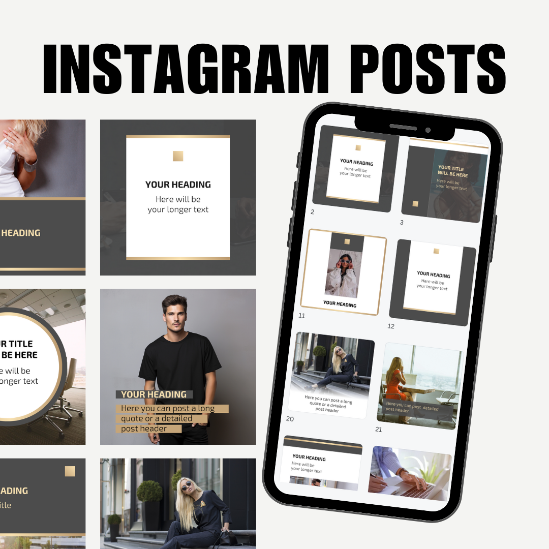 SOCIAL MEDIA | Gray Minimalist & Modern Instagram Templates Bundle