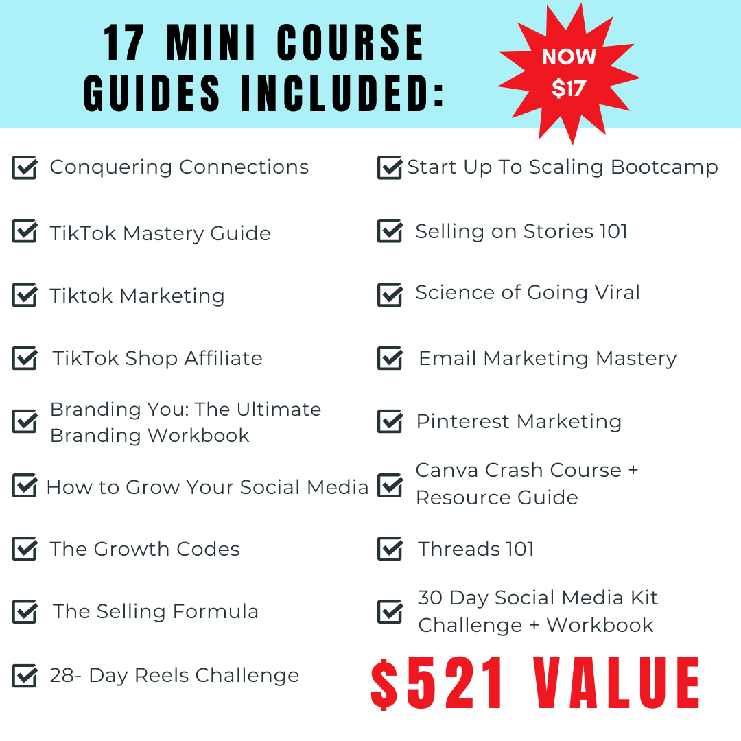 17 for ONLY $17 | Mini Course Guides | Build Your Biz Bundle | Only $17