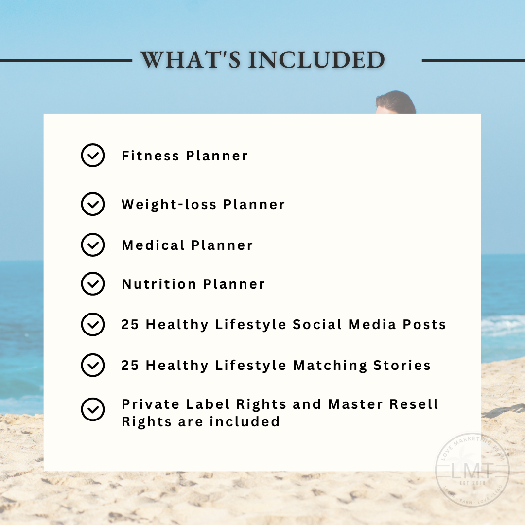 Healthy Lifestyle | 4 Planner Bundle + Posts & Stories | MRR