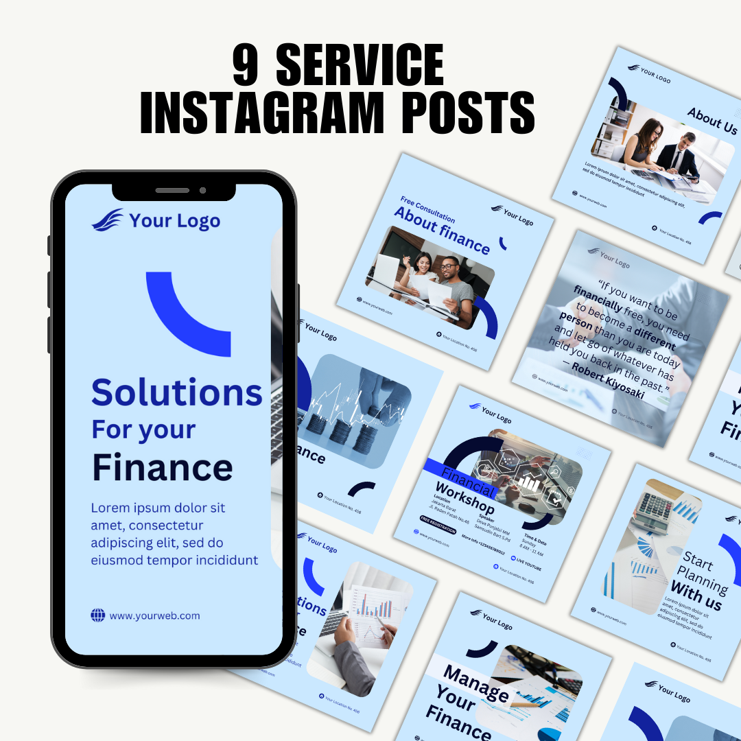 SOCIAL MEDIA | Finance Instagram Posts | Canva Template