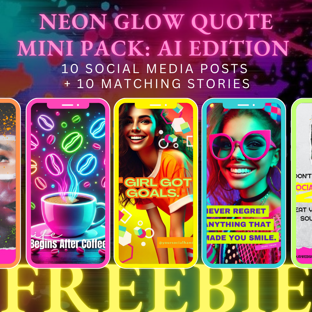 Neon Glow Quote Mini Pack: AI Edition | LIMITED TIME FREE GIFT