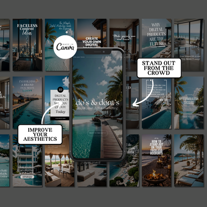 50 Luxury Travel Reel Covers - With Photos + My Mockups (Listing Images)