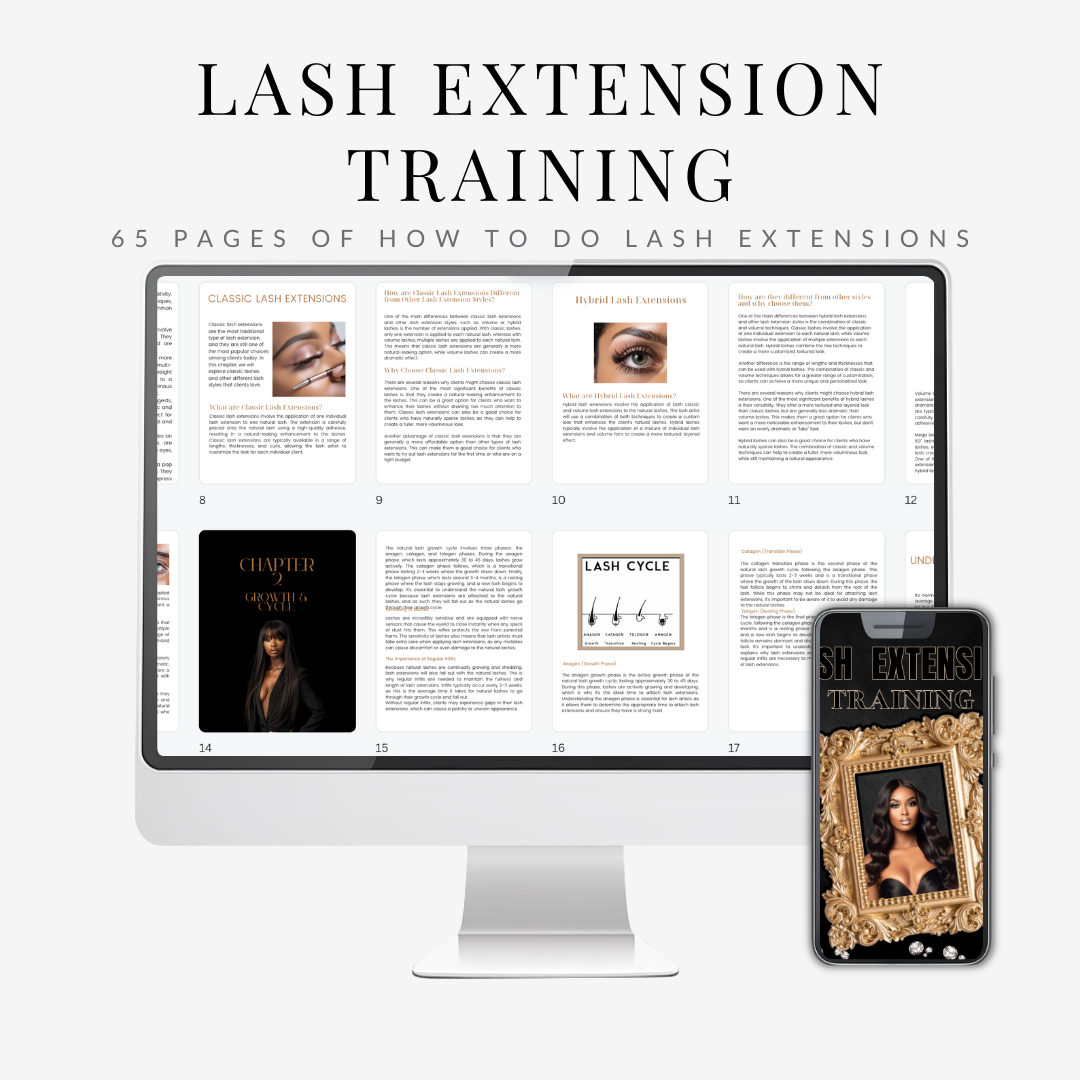 LASH EXTENSION TRAINING (65 Pages) | E-BOOK | PLR