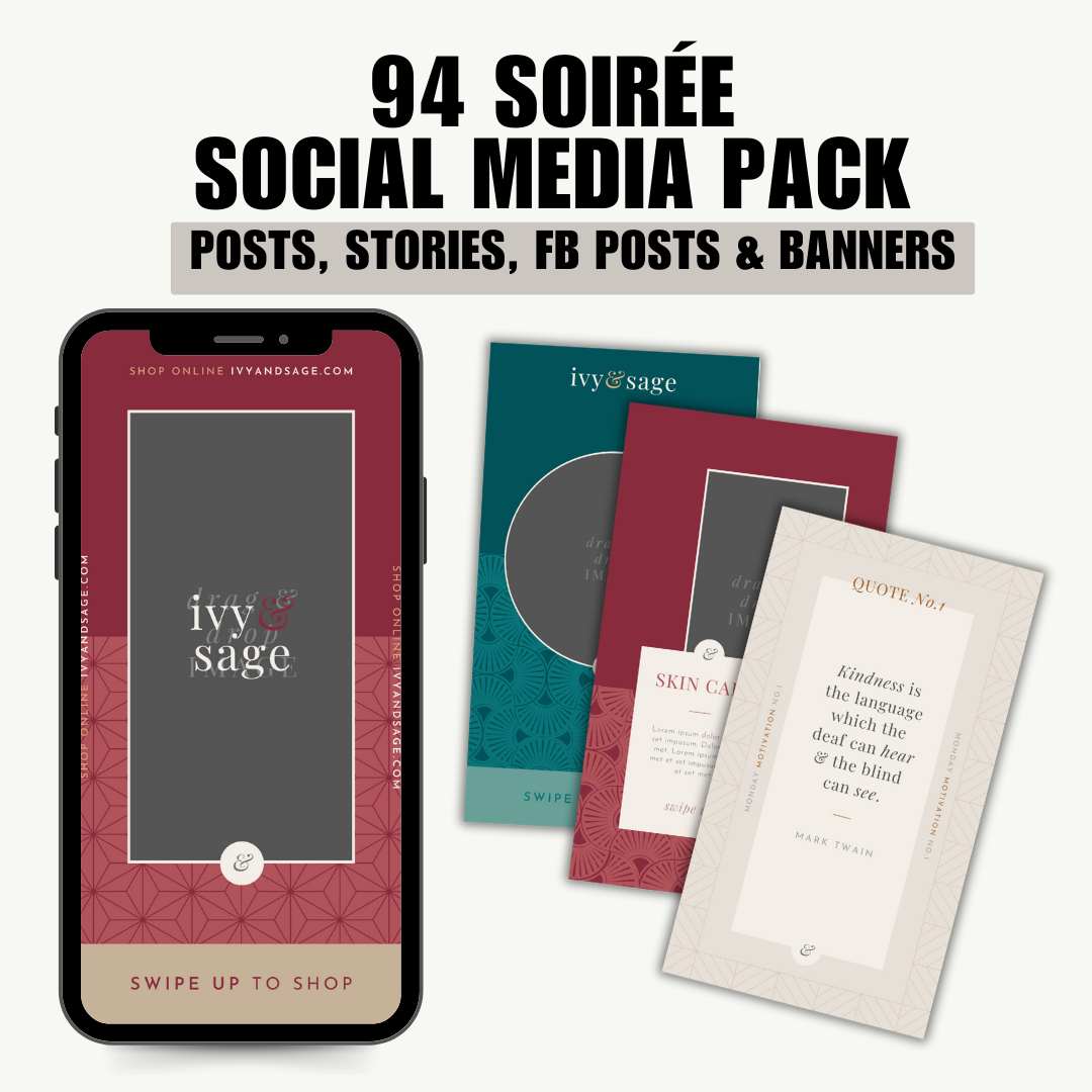 SOCIAL MEDIA | Soirée Media Pack | Canva Template