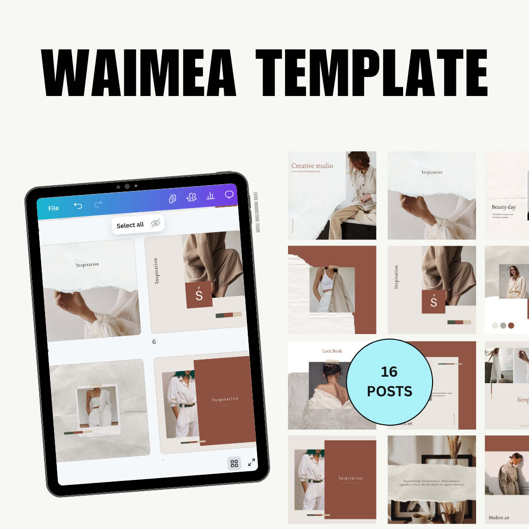 SOCIAL MEDIA | Waimea Template Bundle | 32 EYE-CATCHING STORIES + SQUARE POSTS