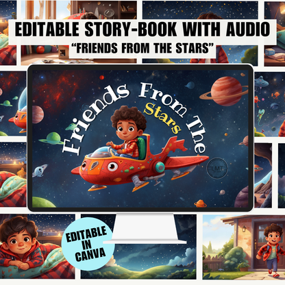 KIDS | "Friends from the stars" | Editable Story-book with Audio | Editable in Canva