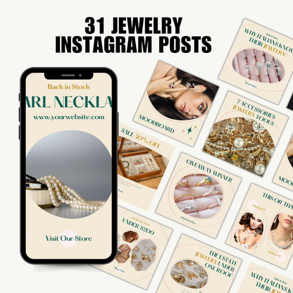 SOCIAL MEDIA | 31 JEWELRY POSTS | Canva Template