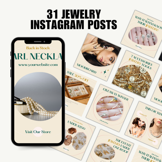 SOCIAL MEDIA | 31 JEWELRY POSTS | Canva Template