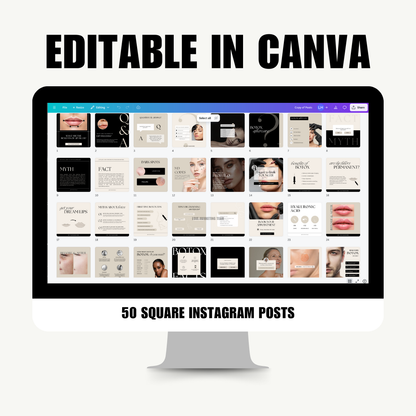 BEAUTY | SOCIAL MEDIA | 100 BOTOX & FILLERS POSTS | Canva Template