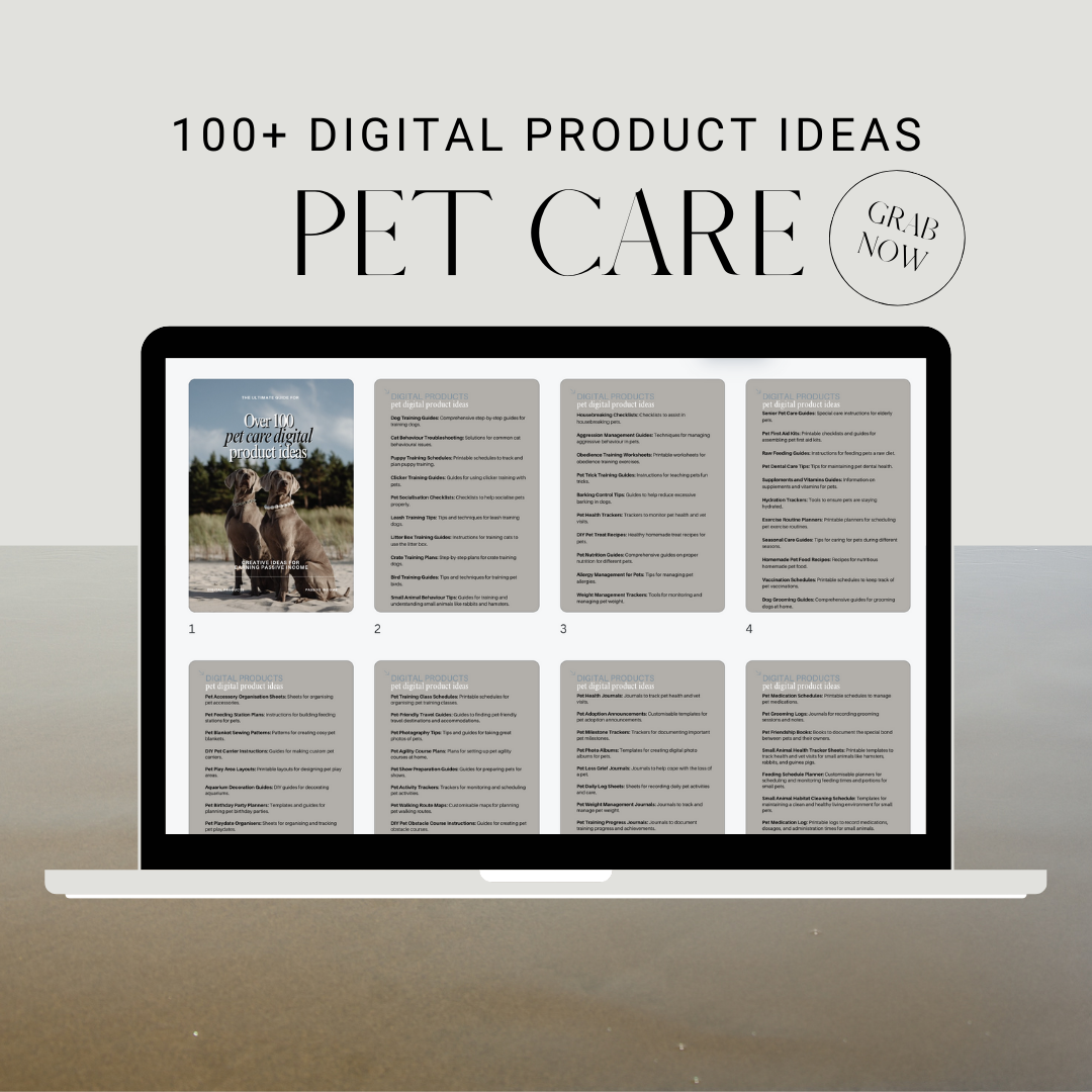 100+ Pet Care Digital Product Ideas