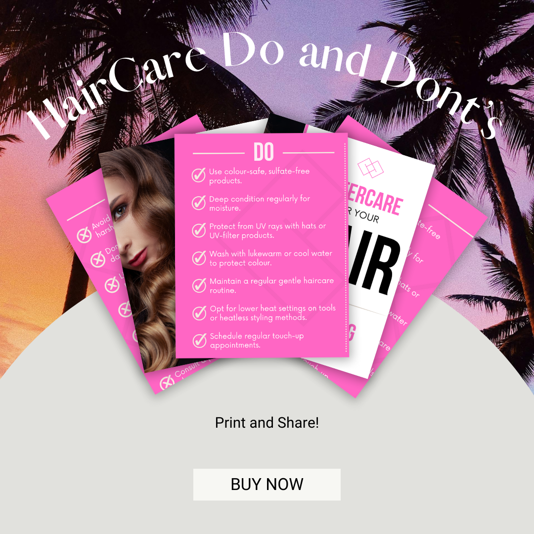 Hair Aftercare Card 2 Page Poster | Coloring | DFY Template | Beauty | PLR