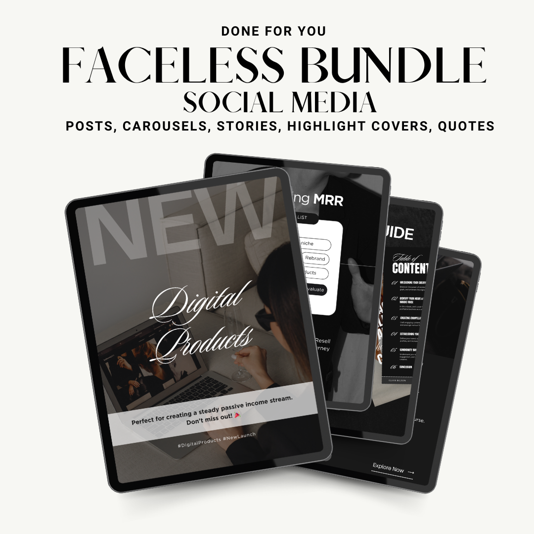 FACELESS SOCIAL MEDIA BUNDLE | DFY | Master Resell Rights | MRR