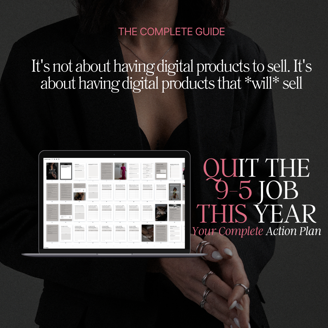 Quit the 9-5 Job This Year - Your Complete Action Plan - with mockups included two sizes