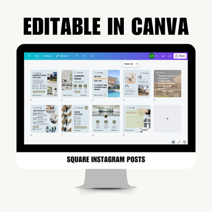 SOCIAL MEDIA | Real Estate Posts Posts | Canva Template