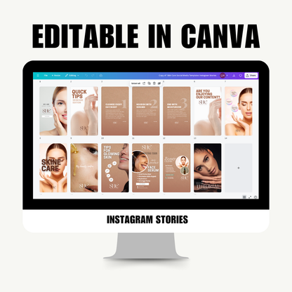 BEAUTY | SOCIAL MEDIA | 40 SkinCare Posts | Canva Template