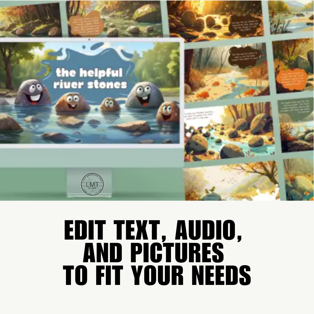 KIDS | "The Helpful River Stones" | Editable Story-book with Audio | Canva Free