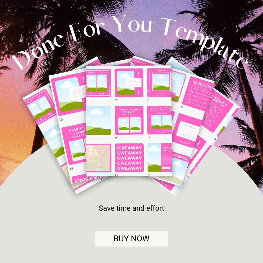 60 Pink Beauty Instagram Post Templates | DFY | Master Resell Rights | PLR/MRR