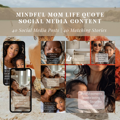 Mindful Mom Life MEGA Bundle | 380+ Video Reels | Stories | E-book | PLR  | MRR