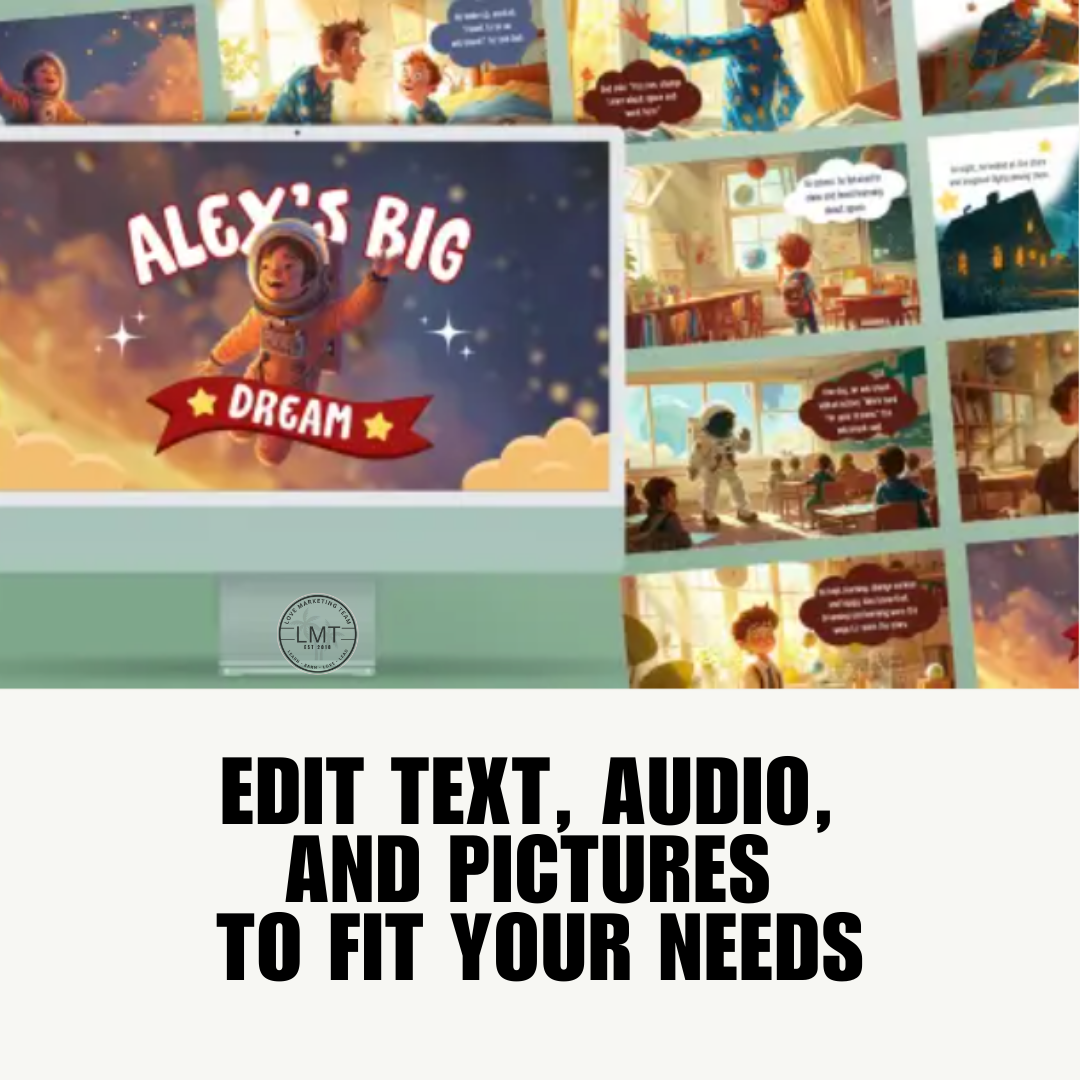 KIDS | " Alex's Big Dream" | Editable Story-book with Audio | Canva Free