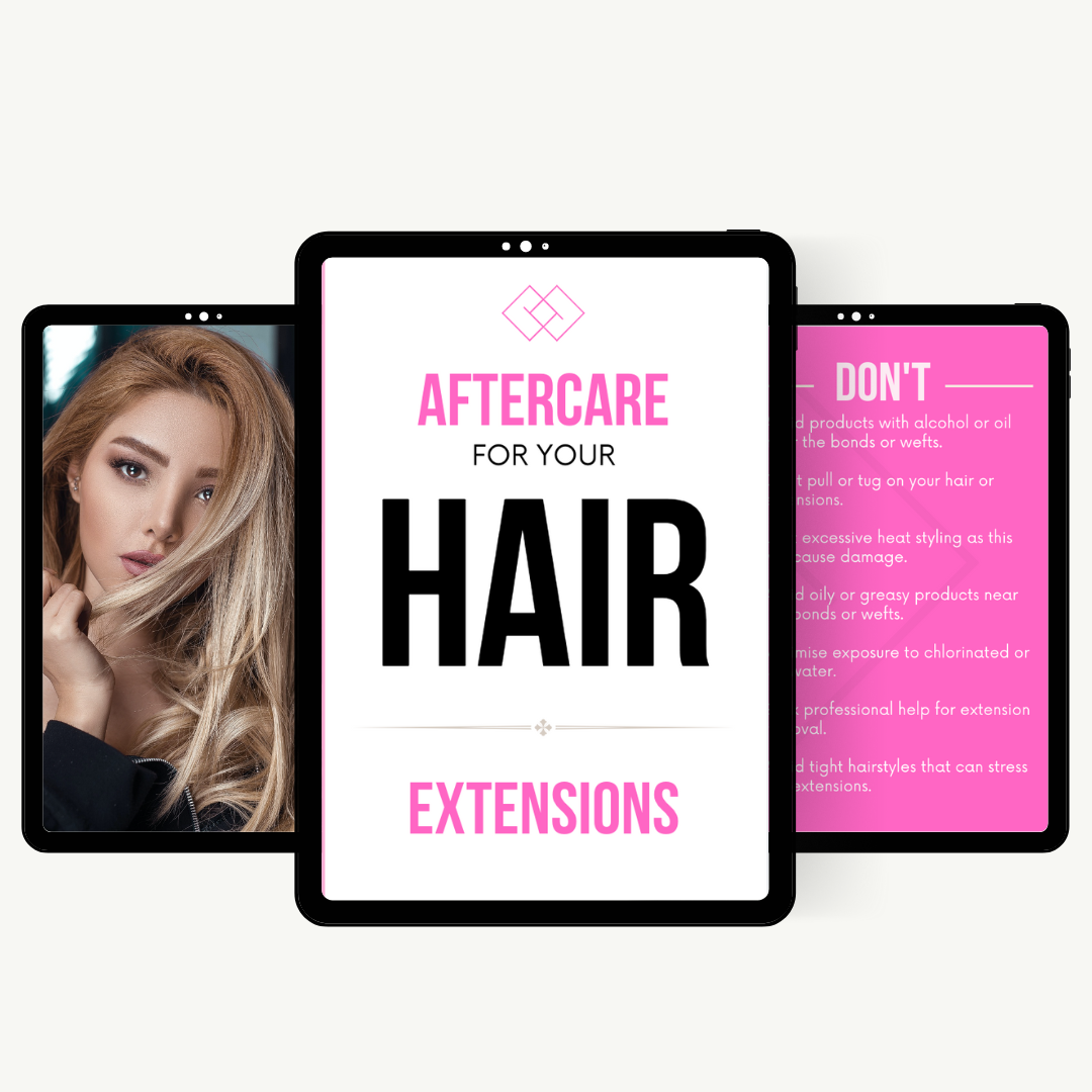 Hair Extensions Aftercare Card/Poster - 2 Pages| DFY Template | Beauty | PLR