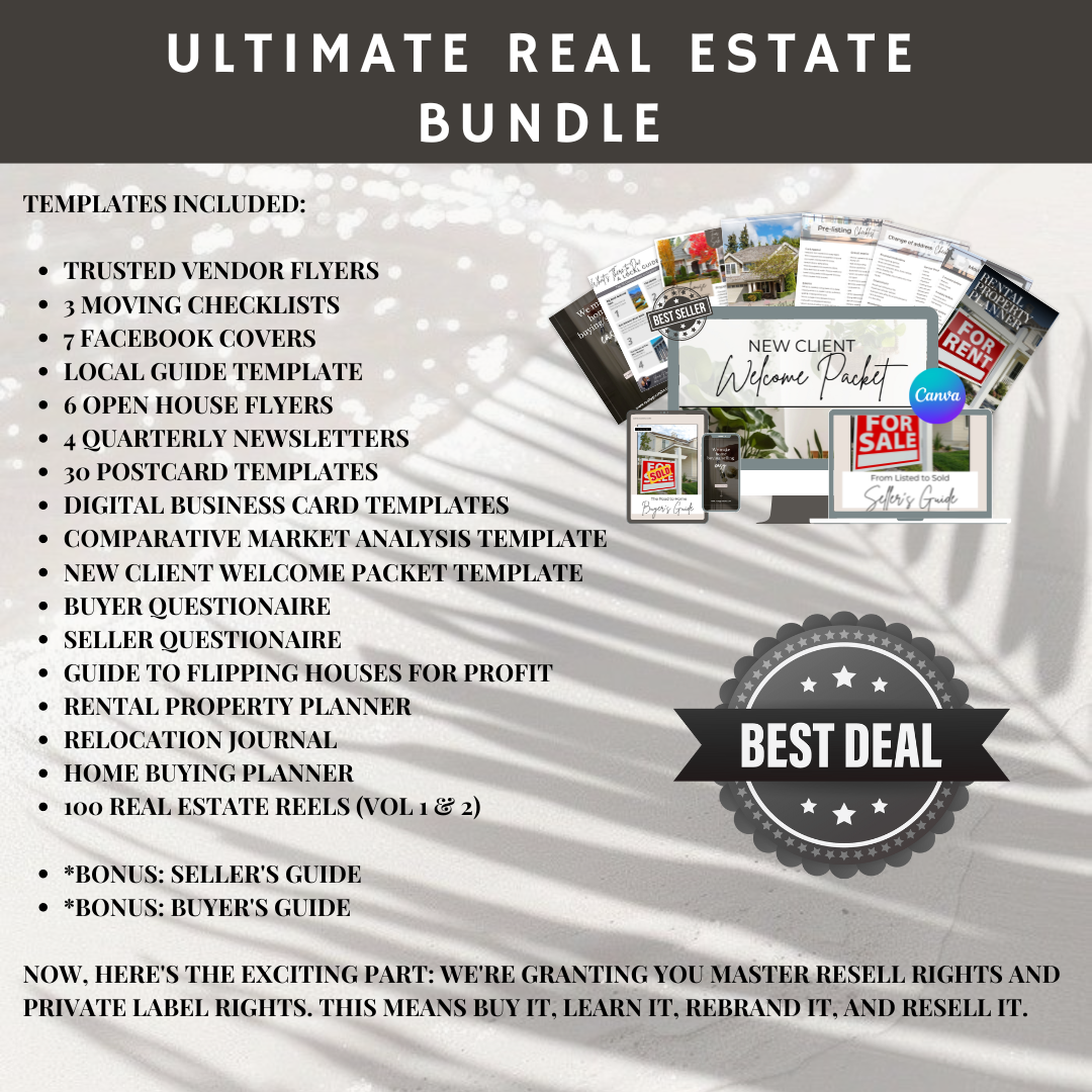 Ultimate Real Estate Bundle  | PLR  | MRR