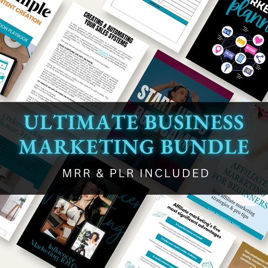 Ultimate Business Marketing Bundle | 8 Product Bundle | Master Resell Rights | PLR  | MRR