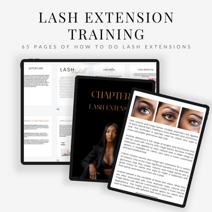 LASH EXTENSION TRAINING (65 Pages) | E-BOOK | PLR