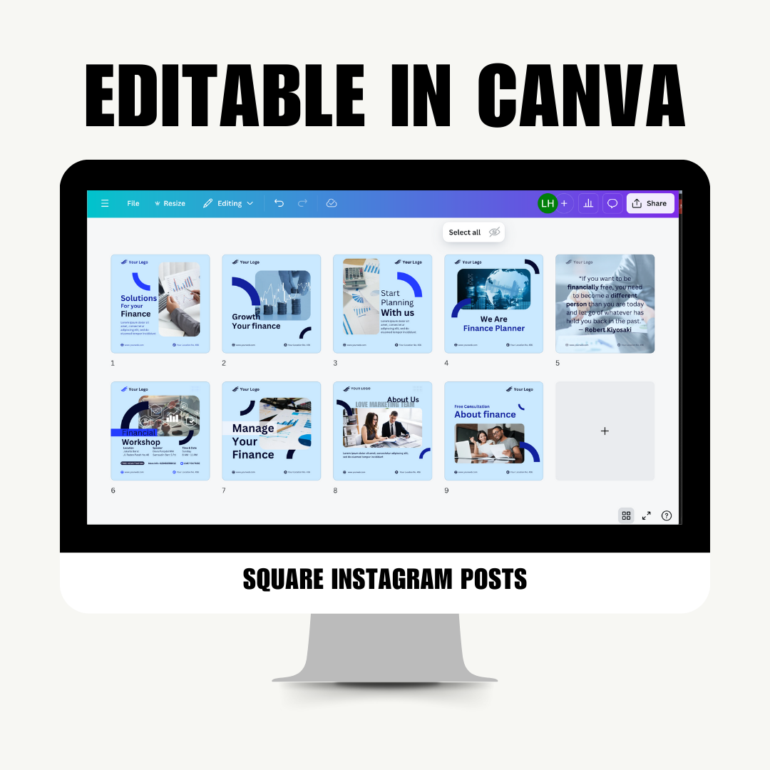 SOCIAL MEDIA | Finance Instagram Posts | Canva Template