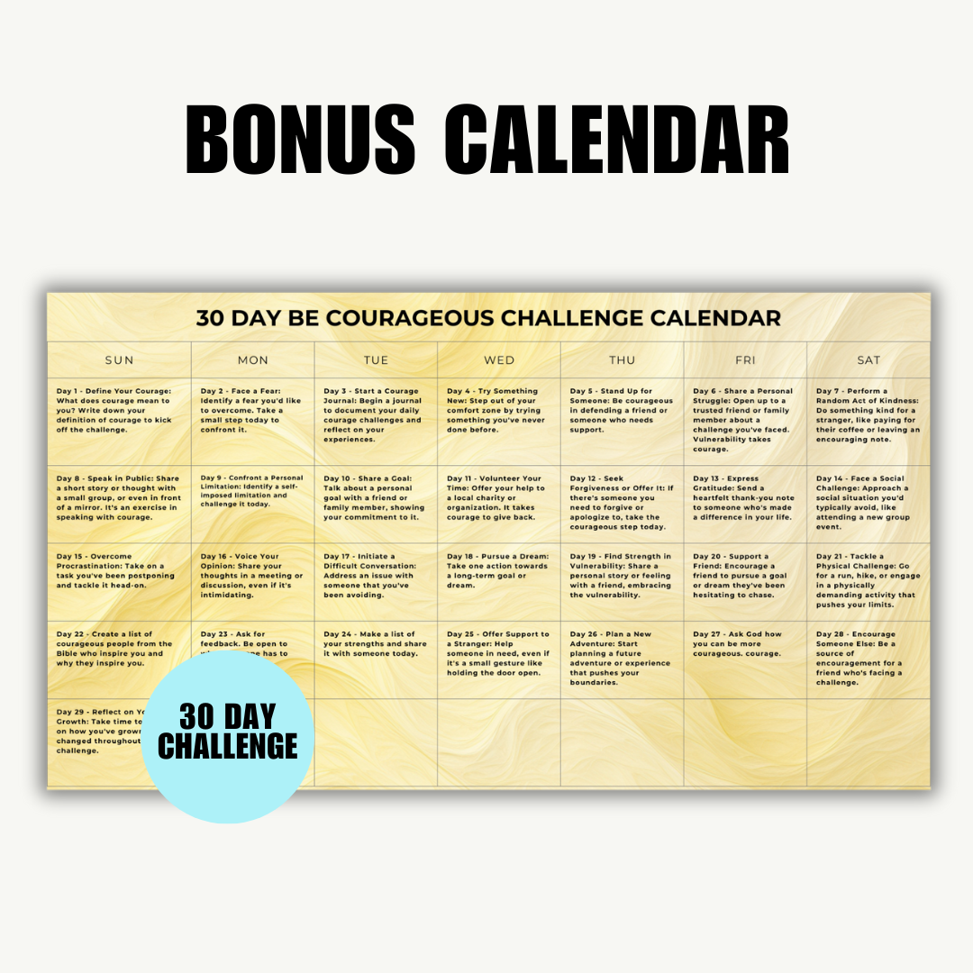 FAITH | Courage Journal with 30-Day Challenge Calendar | 62 Pages