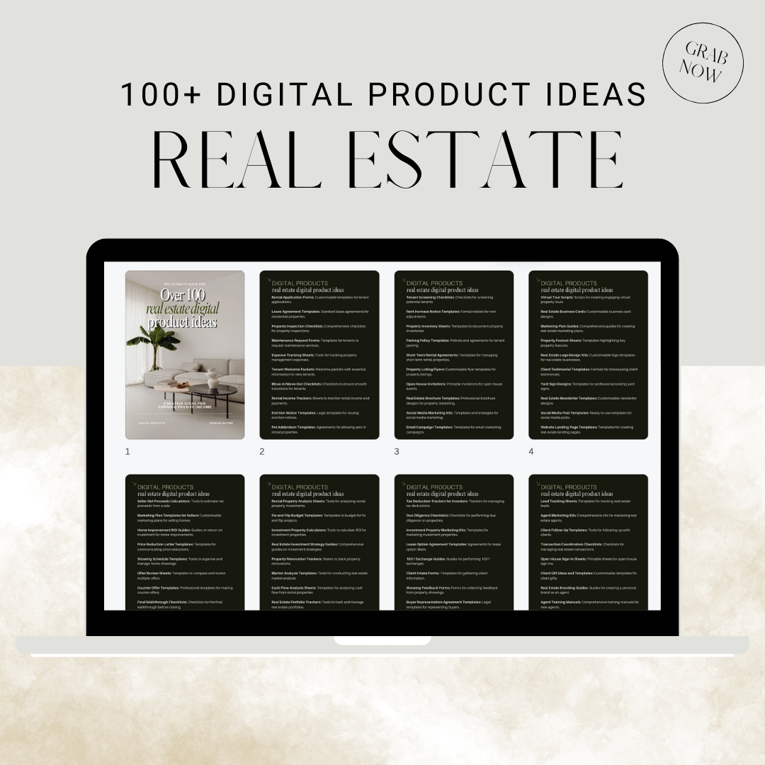 100+ Real Estate Digital Product Ideas