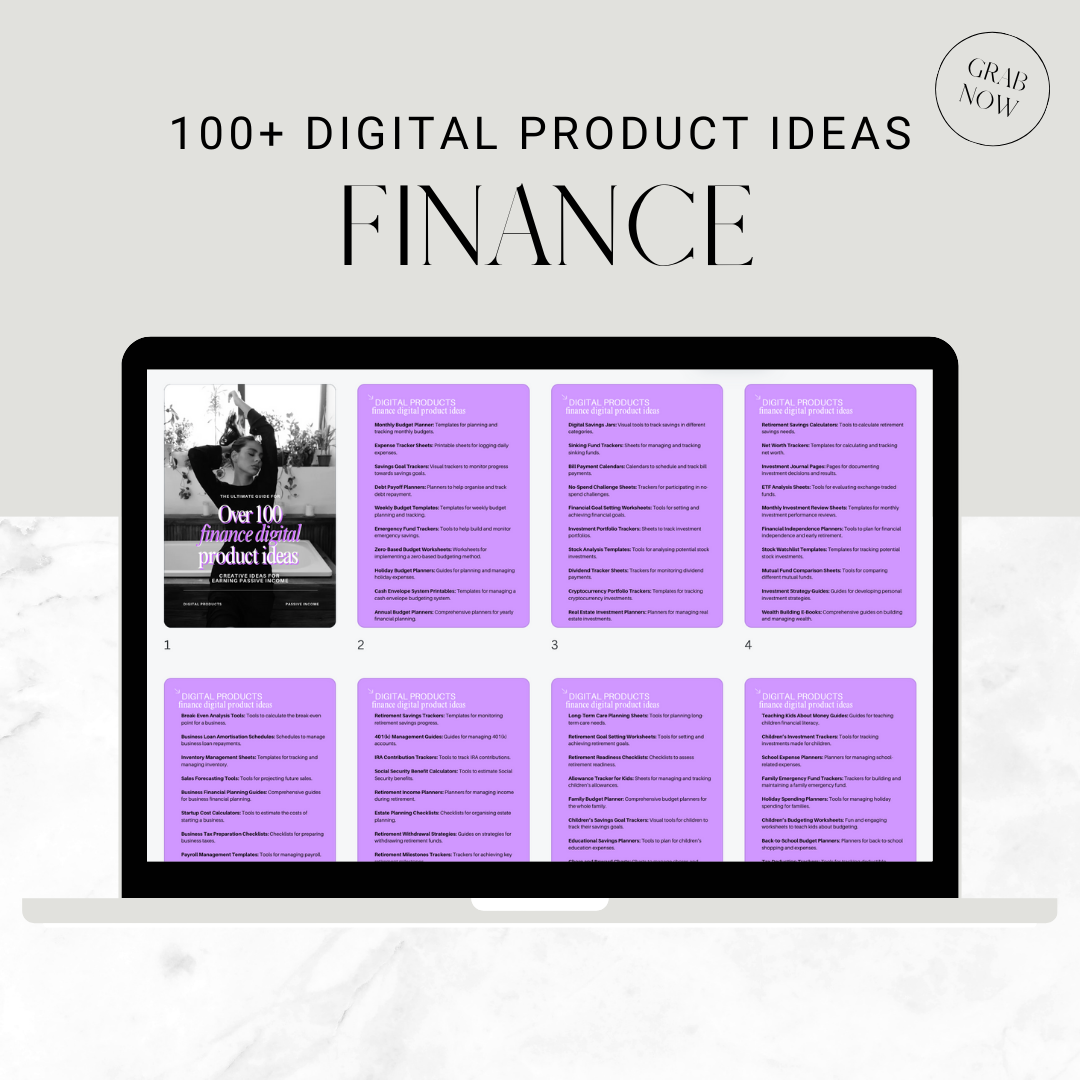 100+ Finance Digital Product Ideas