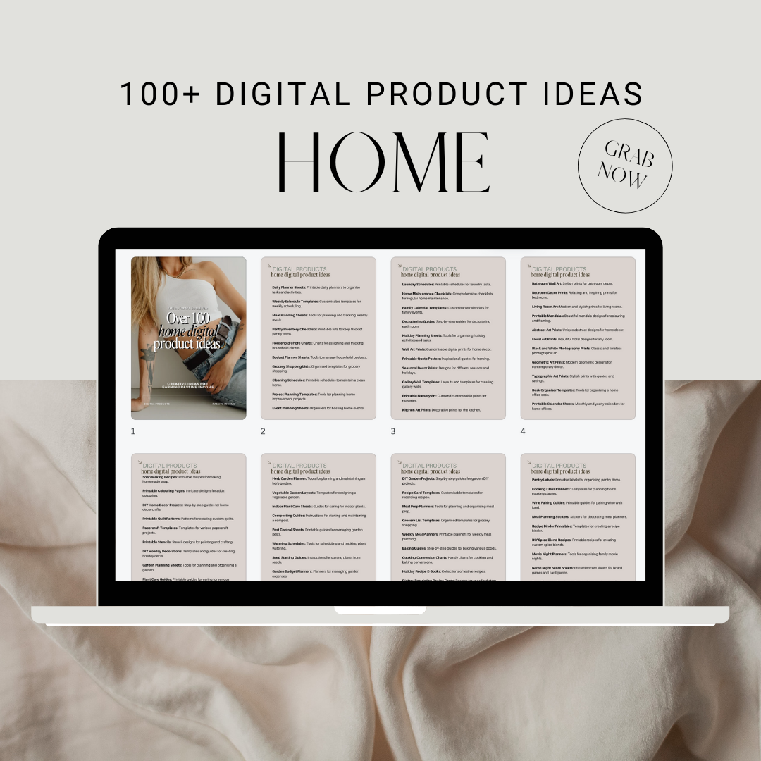 100+ Home Digital Product Ideas