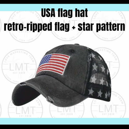 **LIMITED EDITION** USA Flag + Star Hat | Patriotic