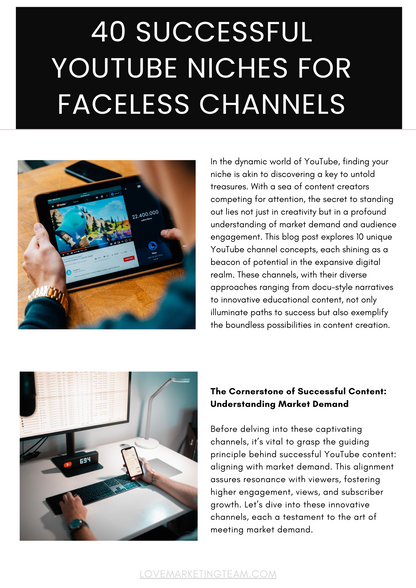 YouTube Faceless Success Guide (100 pages)