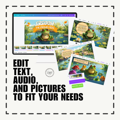 KIDS | "Freddy the Proud Frog" | Editable Story-book with Audio | Canva Free