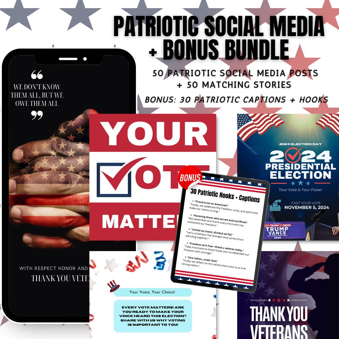 SOCIAL MEDIA | USA | Patriotic Social Media Bundle | Plus, BONUS Bundle