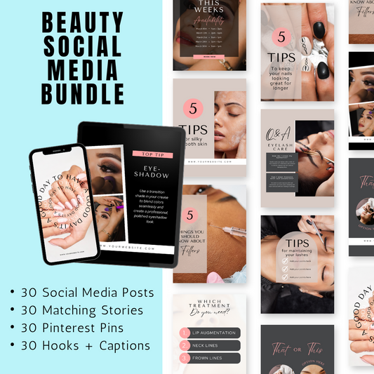 BEAUTY | Beauty Social Media Bundle | Vol III | Canva Templates