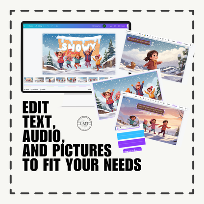 KIDS | "Snowy Fun" | Editable Story-book with Audio | Canva Free