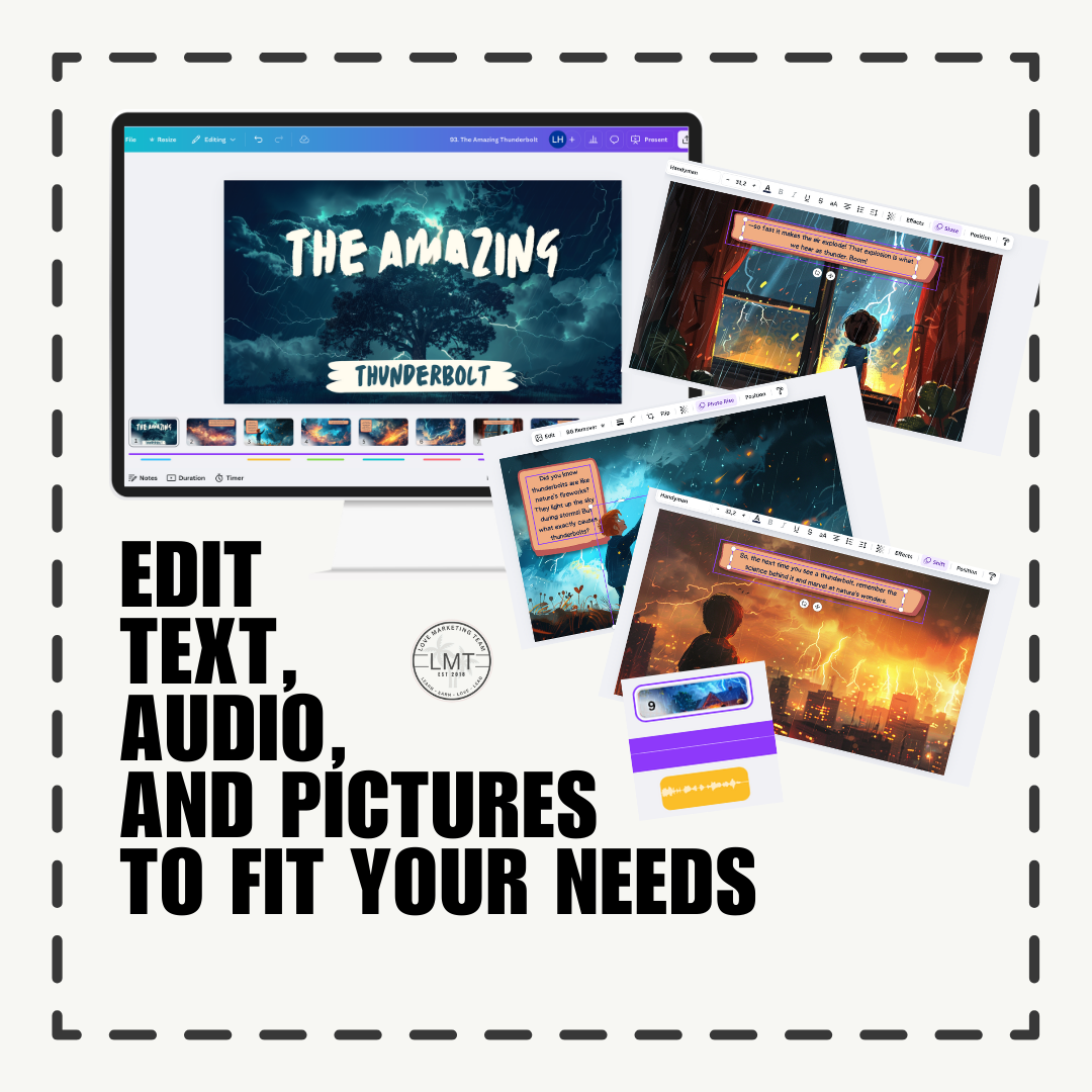 KIDS | "The Amazing Thunderbolt" | Editable Story-book with Audio | Canva Free