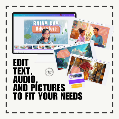 KIDS | "Rainy Day Adventure" | Editable Story-book with Audio | Canva Free