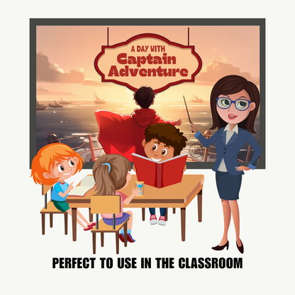 KIDS | "A Day with Captain Adventure" | Editable Story-book with Audio | Canva Free